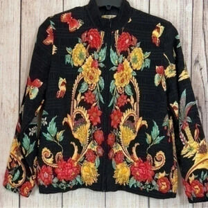 Pleat pleat women’s micro floral jacket size medium